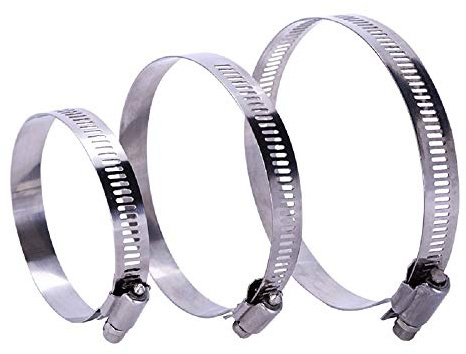 5 Stück Edelstahl Schlauch Clips Schlauchschellen mit Schneckenantrieb verstellbar für Rohr Auspuffschlauch 100-130mm