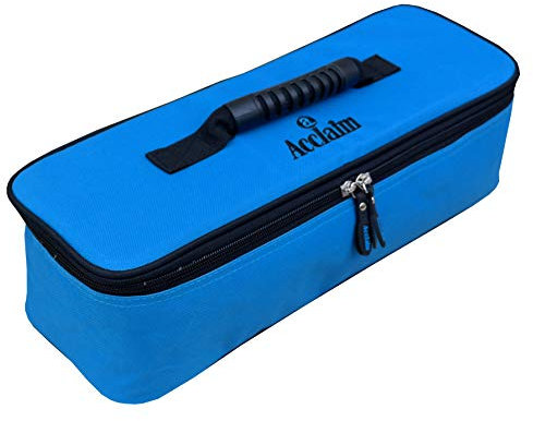 Acclaim Milan Heavyweight Nylon Three Bowl Level Lawn Flat Green Short Mat Bowls Bag With Removable Dividers (Blue)
