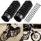 KATUR 220 MM Motorrad Schwarz gabelstiefel Schutz Staubschutz Motorrad Universal Gummi Vordergabel Schmutzabdeckung Fahrer Vordergabel Stoßdämpfer Set (2er Pack)
