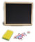 Kreidetafel Kinder Schreibtafel Maltafel Holzrahmen Schwamm Kreide Bunt 6tlg.