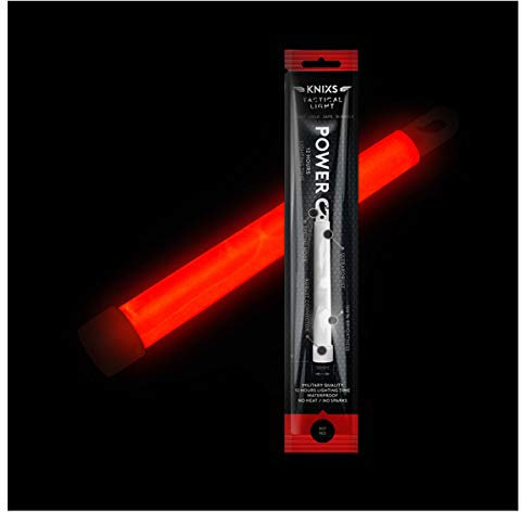 50er Set - Power-Knicklicht/Leuchtstab Tactical Light im Militär-Standard - rot leuchtend (6 / 15cm) - einzeln verpackt - mindestens 12 Stunden Leuchtdauer