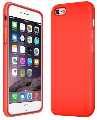Verco Silicone Case for iPhone 6 Plus, Slim Phone Back Cover Shockproof TPU Protective for Apple iPhone 6 Plus/6S+ Case - Red