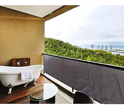 Chbrket Balkon sichtschutz,balkonabdeckung Windschutz Wetterfest Blickdichte Privatsphäre UV-Schutz zaunblende sichtschutz für Balkon Zaun Terrassen Garten Swimming Pool Dunkelgrau 50x400cm