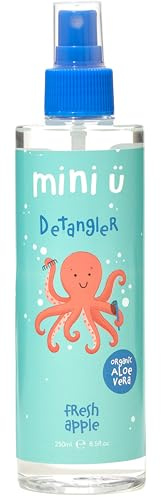 Mini U Kids Detangler Spray with Aloe Vera Juice, 250 ml | Fresh Apple Scented, For Knots & Tangles, Vegan Hair Products