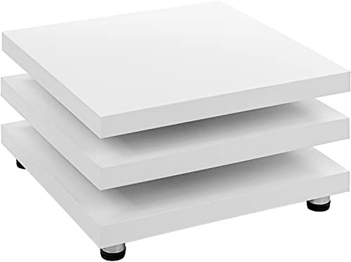 STILISTA® Couchtisch 360° schwenkbare Tischplatten, Cube-Design, Verschiedene Größen und Farben, 60 x 60 cm matt weiß