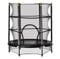 HOMCOM Trampolin für Kinder Ø140 cm Fitness-Trampolin mit Sicherheitsnetz Randabdeckung Gummiseil gepolstert Indoor Outdoor Springen Gartentrampolin Stahl Schwarz bis 45 kg