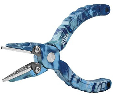 Ego Kryptek Fishing Pliers, Fishhook Remover, Weight Crimper, Stainless Steel Jaws, Aircraft Aluminum Body, Contoured Handle, Camo