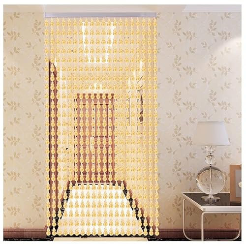 LIJINBO Perlenvorhang Türvorhang,Perlen Vorhang Türen String Indoorraum Trennwand Wandtange Dekoration Kunststoffperlen Hängende Saiten Balkon Closet Bruchsicher, Kundengerecht, Orange, 75x80cm