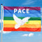 Bandiera Pace, Bandiera della Pace 90 X150cm, Bandiera della Pace Arcobaleno, Bandiere della Pace Grande, Bandierine Pace con 2 Occhielli, Poliestere Motivo a Doppia Faccia per Raduni, Eventi, Marce