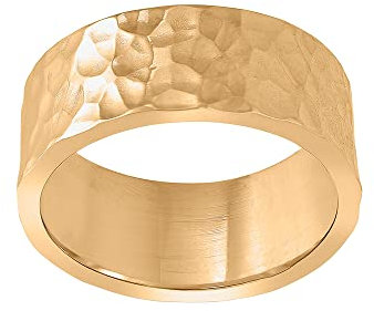 JC Trauringe Damenring 925 Sterling Silber Gelbgold vergoldet Schmuckring gehämmert 8mm 125 319-gelb (52 (Ø 16,6 mm))