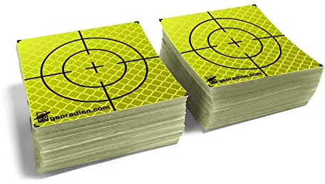 Selbstklebende Reflexzielmarke 60mm 100 Stück im Set - Reflexfolie, Reflex-Zielplatte Ideal als Gebäudeüberwachung oder Abweichungsprüfung auf der Baustelle für alle glatten Untergründe (Grün)