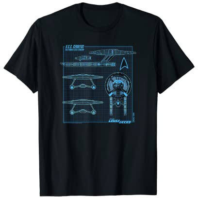 Star Trek: Lower Decks USS Cerritos Schematic Poster T-Shirt