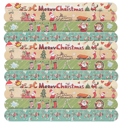 OSALADI 12 Piezas Lima De Uñas De Navidad Lima De Uñas a Granel Mini Pulidor De Uñas Herramienta De Manicura De Vacaciones Bricolaje De Arena De Uñas De Navidad Gel Para Uñas Bulto Limas