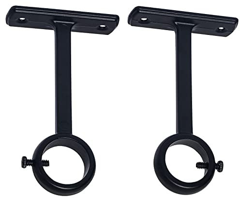 MDYBF Supports de Tringle à Rideau MontéS au Plafond, Support de Plafond Robuste pour Support de Tringle à Rideau de 1 Pouce (Lot de 2, Noir)