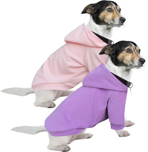 HuaLiSiJi Kapuzenpulli für Hunde Hundepullover Kleine Hunde Chihuahua Kleidung Welpen Hunde Hoodie, Warm und Leicht, Mit Einer Weichen Textur, Leicht zu Tragen und Hellen Farben (XXL, Rosa+Lila)
