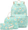 LEDAOU Schulrucksack Mädchen Kinderrucksack Schultasche Teenager Schul Rucksack für Kinder Schultaschen-Sets mit Lunchpaket und Federmäppchen(Gänseblümchen Grün)