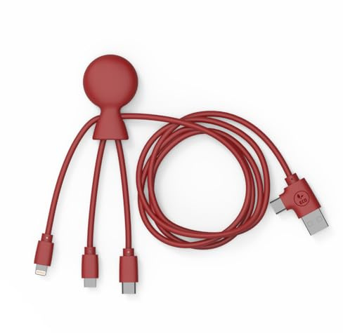 Xoopar Mr Bio Long Multi-USB-Kabel 4-in-1-1m Recycelt - Rot