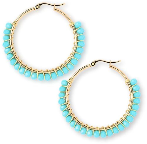Aurstore Ohrringe, Creolen, aus Edelstahl, für Damen, kleiner Reifen, modisch, Schmuck, Geschenke für Frauen, Mädchen, hypoallergen und mehrfarbig, Stein