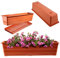 KADAX Macetero para balcón, de plástico, resistente a la intemperie, maceta, barandilla para el cultivo de flores y hierbas (60 cm con platillo, terracota)