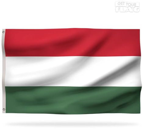 Premium Ungarn-Flagge 150 x 90 cm – langlebige und hochwertige ungarische Flagge mit 2 Metallösen