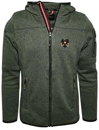 Hoamatkult Österreich Kultjacke mit Kapuze Herren - das Original - Österreich Adler Strickfleece Jacke - Jacke mit Österreich Adler Stick