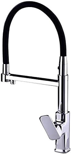 3 Way Kitchen Tap Pull Out Spray Mixer Tap Kitchen Sink Pull Out Spray Black Silicone Hose Kitchen Mixer Taps with Swivel Spout 3 in 1 Water Filter Tap