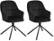 Lestarain 2er Set Esszimmerstühle drehbar, Stuhl Esszimmer, Drehstuhl, Küchenstuhl mit Armlehnen Rückenlehne, Wohnzimmerstuhl, Polsterstuhl, Sessel, Metallbeine, Samt, Schwarz, LCNI126002-1