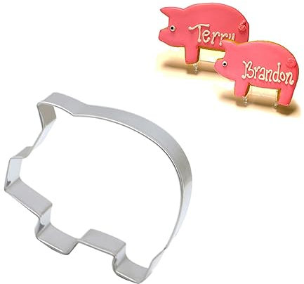 LIFKOME Stainless Steel Small Pig Shape Cookie Cutter Baking Mold for DIY Cake Mold and Animal Biscuit Cutters