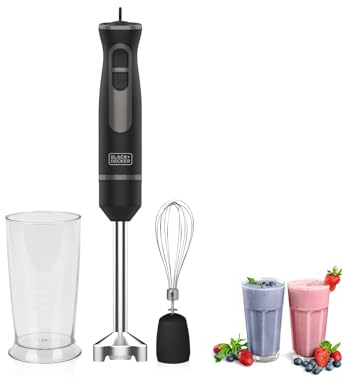 3-in-1 Stabmixer mit Spritzschutz-Design – Multifunktionsgerät mit 20 Geschwindigkeitsstufen, schwarz, 6,5 x 6,5 x 40,3 cm, 240 V, 800 W