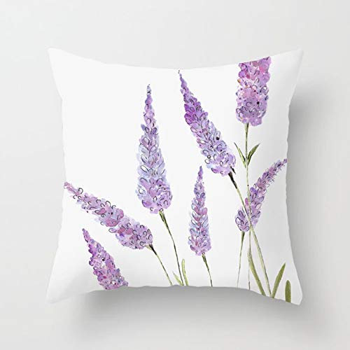 Kissenbezug 40x40 Lila Lavendel Kissenbezüge Leinen Waschbar Kissenbezug Outdoor Dekokissen Cushion Cover mit Reißverschluss Kissenhüllen für Sofa Wohnzimmer Garten Deko Kissen