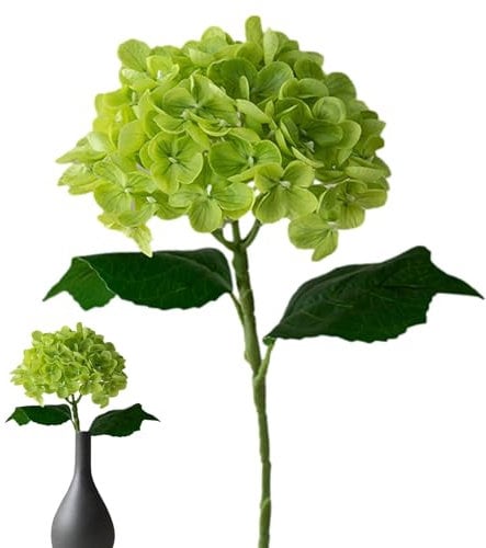 Lesunbak Künstliche Blume Hortensie, Hortensien Kunstblumen Länge 45cm, Getrocknete Hortensien, Kunstblumen Wie Echt Deko Seidenblumen, Kunstblumen Für Hochzeit Home Par Tisch Küche Büro Deko Grün
