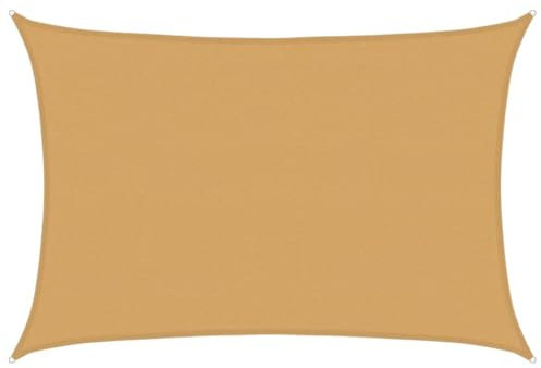 vidaXL Vela Parasole 160 g/m² Rettangolare Sabbia 4x6 m in HDPE, Vela ombreggiante, Ombra da Patio, tettoia ombreggiante, Vela da Giardino, tettoia