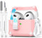 R-fun Kompatibel mit AirPods 3 Generation hülle Case Cover 2021, automatisches Pop-Up-Deckel-Design für Apple Airpod 3 Gen Hülle mit Reinigungsset und Schlüsselanhänger, Weiß/Rosa