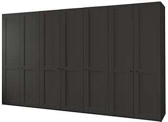 WIEMANN Drehtürenschrank Landhausstil Kleiderschrank 350cm breit, Graphit Dekor, Höhe 216cm, Marlow