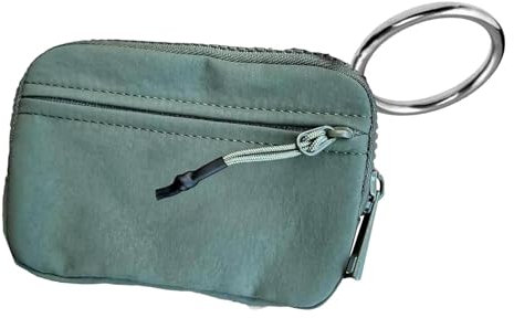 Teksome Portefeuille Mom – Pochette avec dragonne pour femme – Étui à fermeture éclair avec fenêtre pour carte d'identité, pochette portefeuille, porte-monnaie, petite pochette pour femme, Vert, Refer
