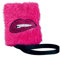 MIMIKRY 80er/90er Jahre Party Handtasche aus Kunstfell mit Glitzer-Mund Pink Plüsch-Tasche Schultertasche Felltasche
