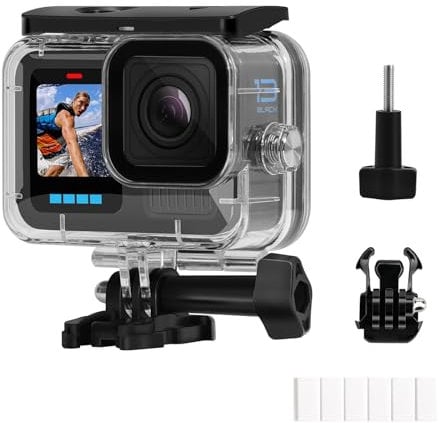 60M/196FT Waterproof Case for Go Pro Hero 13/12/11/10/9 Black, Protective Underwater Dive Housing Shell with Bracket Accessories for Go Pro Hero 13/12/11/10/9 black Action Camera