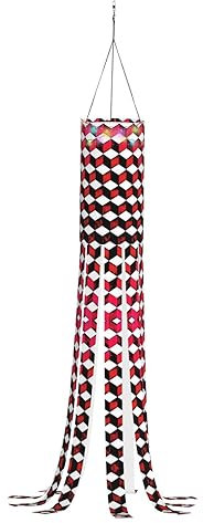 Bandera de Halloween con estampado a cuadros rojos 3D con luz para patio, césped, jardín, árbol, decoración de fiesta, calcetín de viento