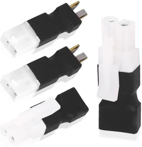 Xiatiaosann 2 Pairs for Tamiya to T Plug Male Female Connector Adapter, for Tamiya to T Plug Male Female Connector for RC FPV Drone Car Truck Lipo Battery Charger ESC