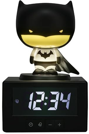 Paladone Batman Figure Icon Alarm Clock - Officially DC Comics Licensed Boys Bedroom Night Light & Decor