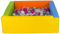 Velinda Piscine à balles carrée avec 300 balles, Cuir écologique, 5 éléments (Couleur de la Piscine/de balles: Jaune, Vert, Bleu, Orange/Perle, Transparent, Rose, Argent)