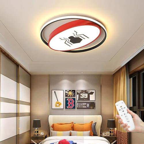 LED Deckenleuchte Kinderzimmerlampe Dimmbar Deckenlampe für Kinder Cartoon Spiderman Acryl Lampenschirm Decke Licht Mit Fernbedienung Für Junge Mädchen Zimmer Schlafzimmer Beleuchtung Lampen 40cm