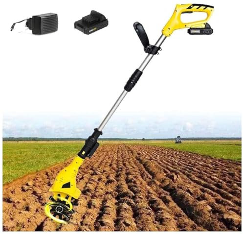 Pica de Suelo con batería de Litio de 20 V,Motoazada para huerto,Ancho de Trabajo: 10 cm, Profundidad de Trabajo: 17 cm, Velocidad de 250 RPM,Mango ergonómico,para Cultivo de jardín