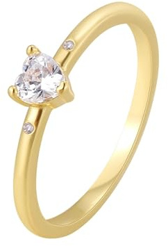 Wycian Eheringe Damen Eheringe 750Er Gold 18K Au750 Moissanit Herz Größe 54 (17.2) Klassisch für Lesben Valentinstag Personalisiert