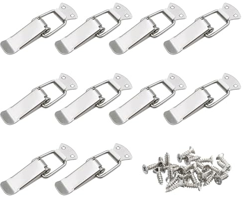 10 Stück Spannverschluss mit 40 Schrauben, Kistenverschluss, Hebelverschluss Silber, Eckbefestigung Schnappverschluss Sicherer Verschluss, Geeignet FüR Kisten, WerkzeugkäSten, Schubladen, SchräNke