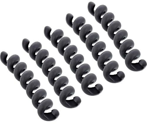 InLine Kabelspirale Kabelmanager 1-fach zum Bündeln von Kabeln im Büro oder unterwegs, flexibel und wiederverwendbar, schwarz, 100x16mm, 5er Pack, 59972D