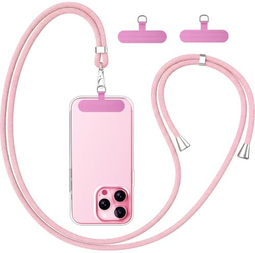 caslord Handyband Universal mit 2 Stück Universelles Patch | 160cm | Handy Lanyard mit Hülle kombinierbar | Einstellbar und Abnehmbar | für Sport Reisen und Babypflege