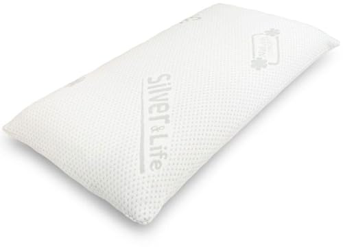 Gorilla Gesund Orthopädisches Nackenstützkissen Silver Neck - viscoelastisches Kissen, Kopfkissen aus Memory Schaum mit Silver & Life-Bezug - 70x34cm - Höhe 15cm