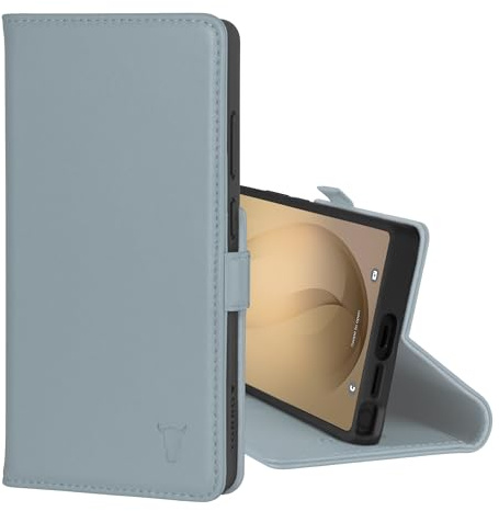 TORRO Hülle kompatibel mit Samsung Galaxy S26 Ultra 5G 2025 - Premium Leder Hülle mit Standfunktion und Kartenfächern (Hellblau)