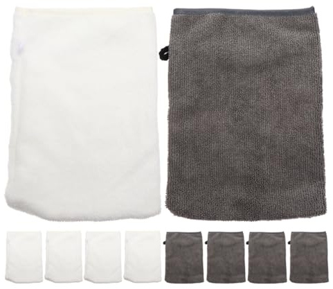 GRADENEVE Reusable Facial Cleansing Mitts 10pcs Microfiber and Polyester Comfortable and Efficient Face Cleaning Gloves for Makeup Removal for Daily Makeup Removal